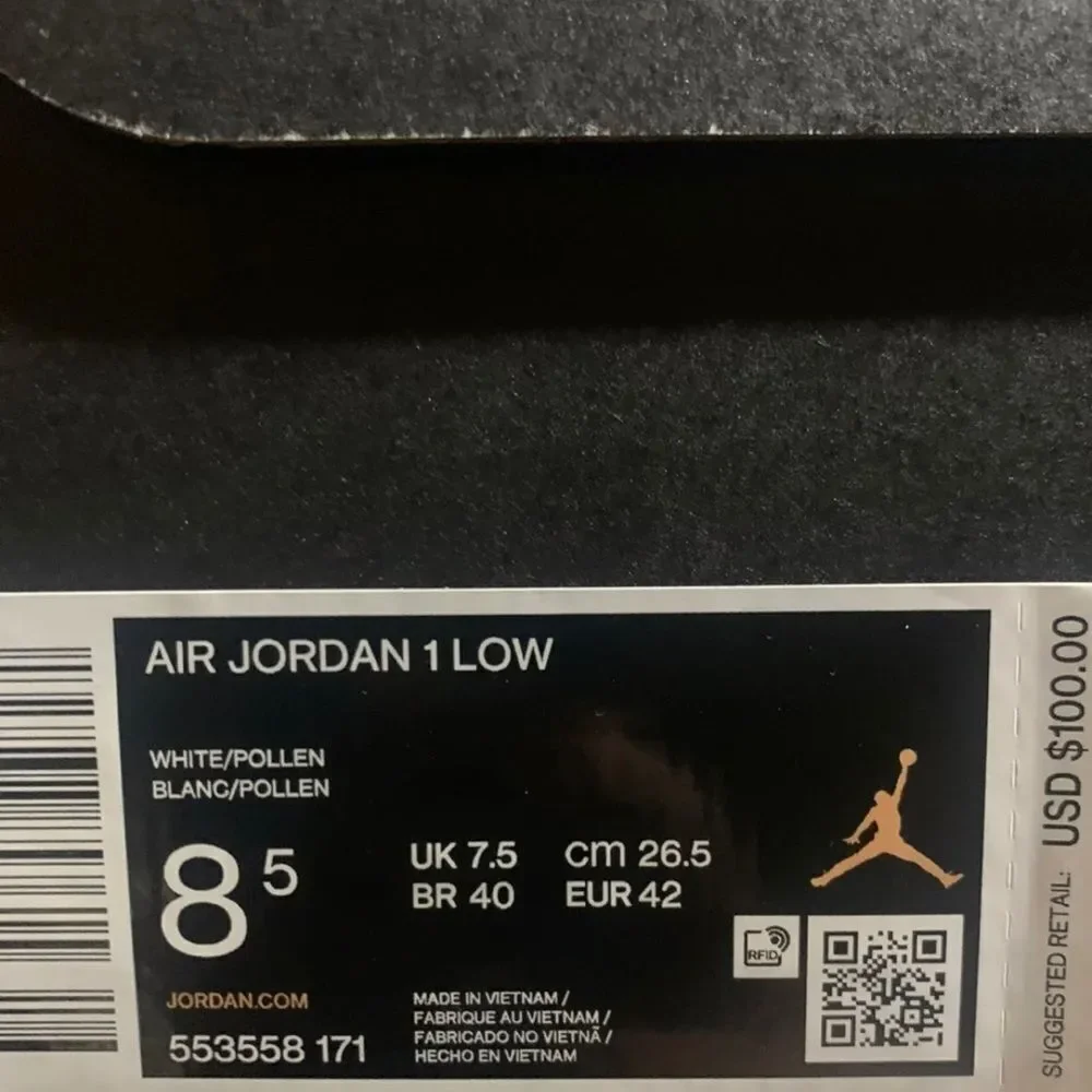 AIR JORDAN 1 LOW POLLEN 553558-171 Sz 8.5